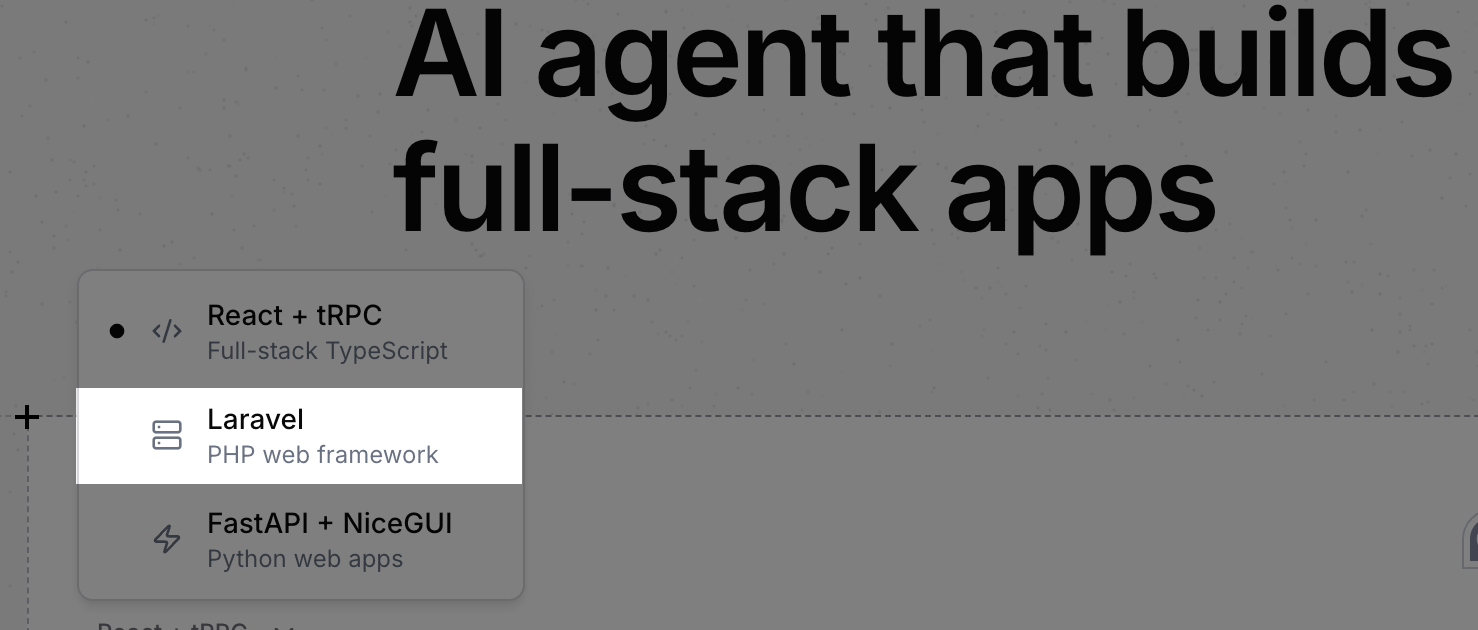 app.build Laravel app option